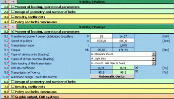 MITCalc V-Belts Calculation screenshot