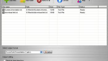 Aostsoft TXT to PowerPoint Converter screenshot
