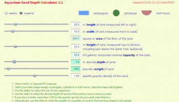 Aquarium Sand Depth Calculator screenshot