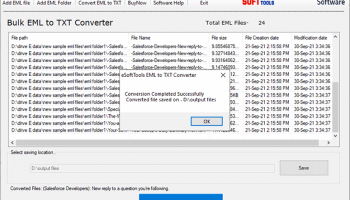 eSoftTools EML to TXT Converter Software screenshot