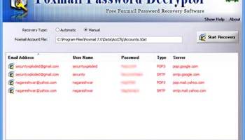 Foxmail Password Decryptor screenshot