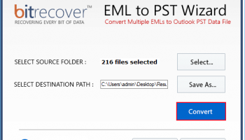 Convert EML Files to Outlook 2010 screenshot