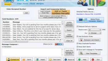 BlackBerry Mobile Text SMS Software screenshot