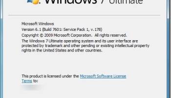 Windows 7 Service Pack 1 screenshot