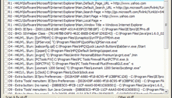 Trend Micro HijackThis screenshot