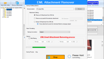 SysInspire EML Attachment Remover screenshot