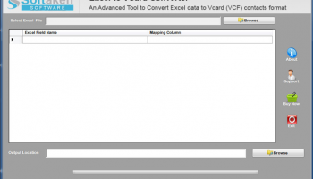 Softaken Excel to VCF Converter screenshot