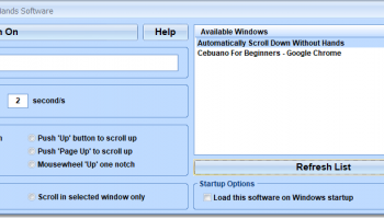 Automatically Scroll Down Without Hands Software screenshot