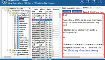 Aryson PST Viewer screenshot