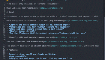 Extraterm screenshot