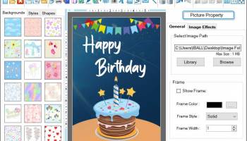 Printable Birthday Card Software screenshot