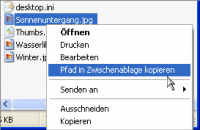 Pfad in Zwischenablage kopieren screenshot