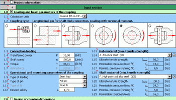 MITCalc Pinned couplings screenshot