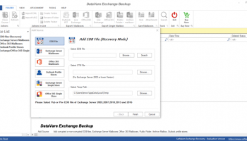 Datavare Exchange Backup Tool screenshot