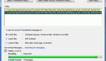 Thunderbird to Microsoft Outlook screenshot