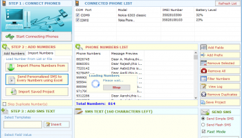 Multiple Phone Bulk Sms Sender screenshot