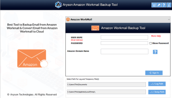 Aryson Amazon Workmail Backup Tool screenshot