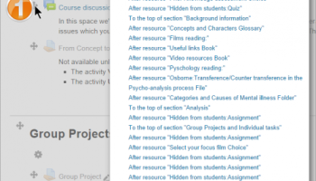 Moodle screenshot