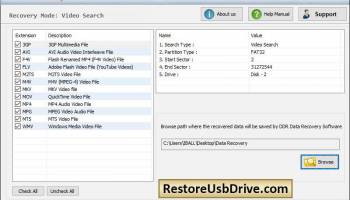 Memory Card Restore Software screenshot