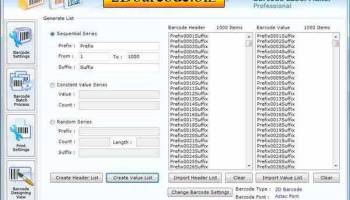 MicroPDF 2d Code Generator screenshot