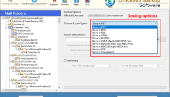 Enstella Office365 Backup Software screenshot