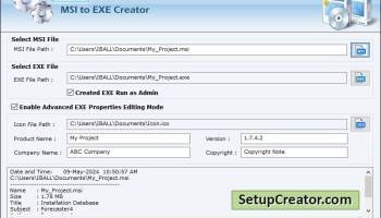 MSI to EXE Converter Software screenshot