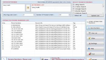 Phone Number Web Extractor screenshot