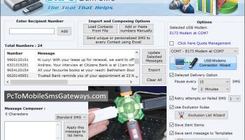 Modem Text Messaging Software screenshot