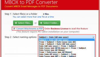 Move Mail from MBOX as PDF File screenshot