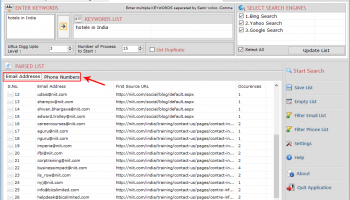 Advance Web Phone and Email Extractor screenshot