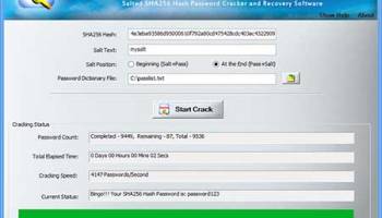 SHA256 Salted Hash Kracker screenshot