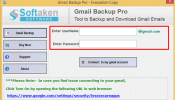 Softaken Gmail Backup screenshot