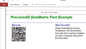 PrecisionID Data Matrix Barcode Fonts screenshot