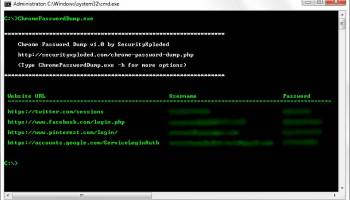 Chrome Password Dump screenshot