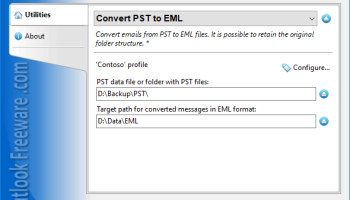 Convert PST to EML for Outlook screenshot