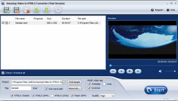 Amazing Video to HTML5 Converter screenshot