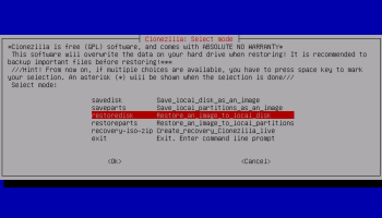 Clonezilla screenshot