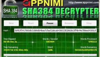 Appnimi SHA384 Decrypter screenshot