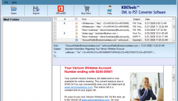 KDETools EML to PST Converter Software screenshot