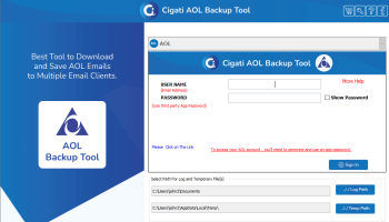 AOL Mail Backup Tool screenshot