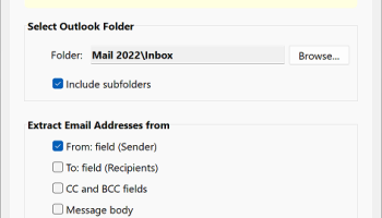 Outlook Email Address Extractor screenshot