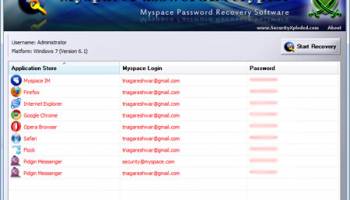 Password Decryptor for Myspace screenshot