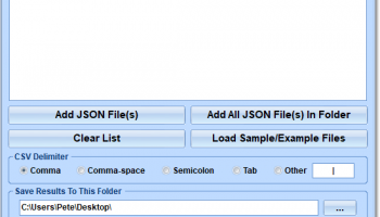 JSON To CSV Converter Software screenshot