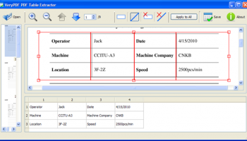 PDF to Table Extractor screenshot