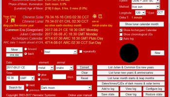 Chinese Calendrics screenshot