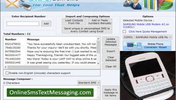 SMS Text Messaging Software screenshot