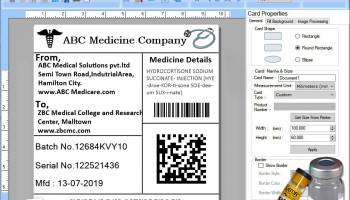 Medical Industry Barcode labels Software screenshot