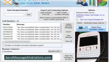 GSM Mobile Text Messaging Tool screenshot