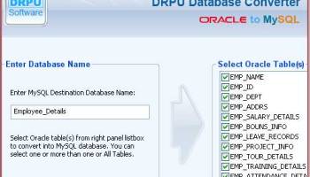 Oracle to MySQL screenshot