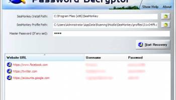 Password Decryptor for SeaMonkey screenshot